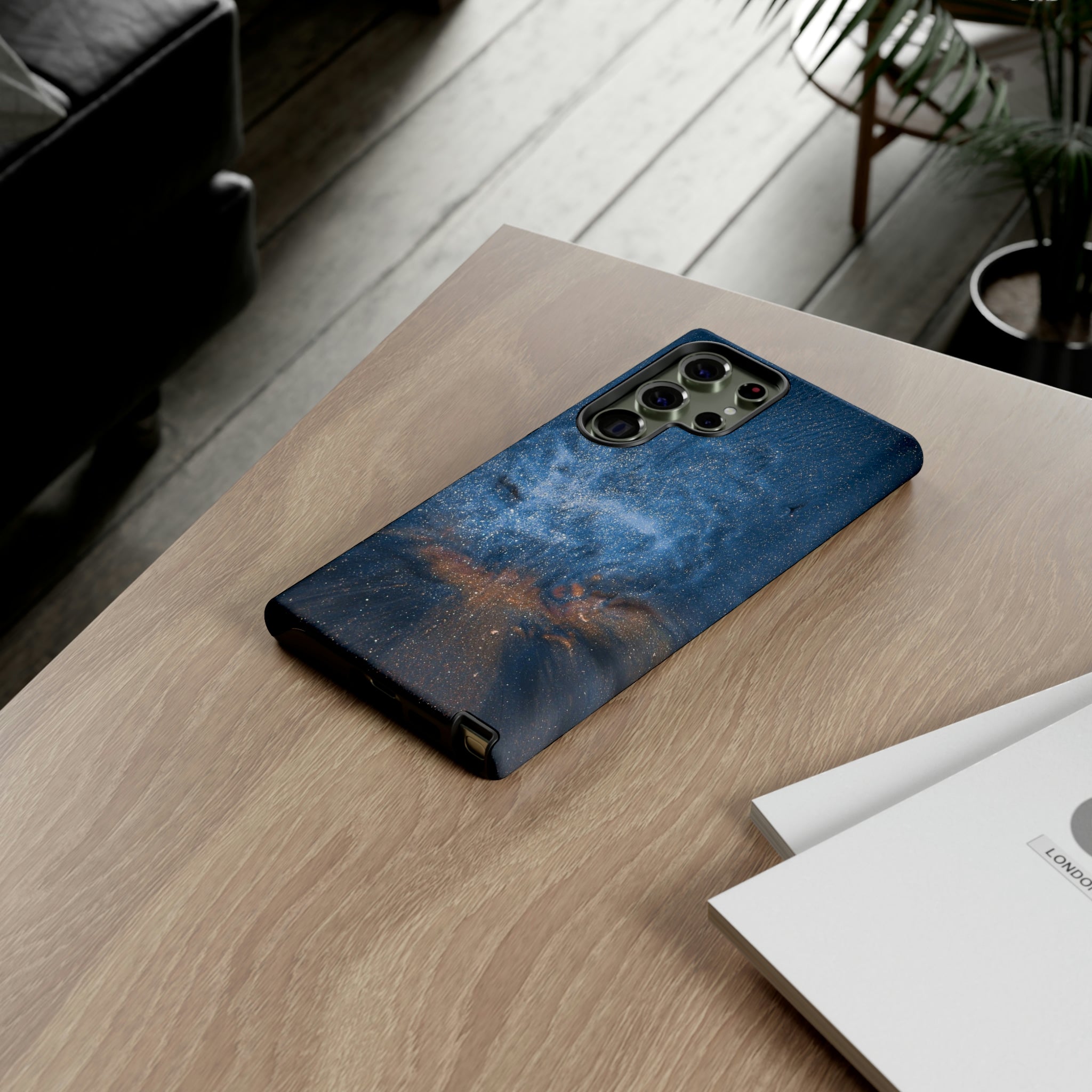 Blue Stardust Ink Art Android Case (Protective) Phone Case