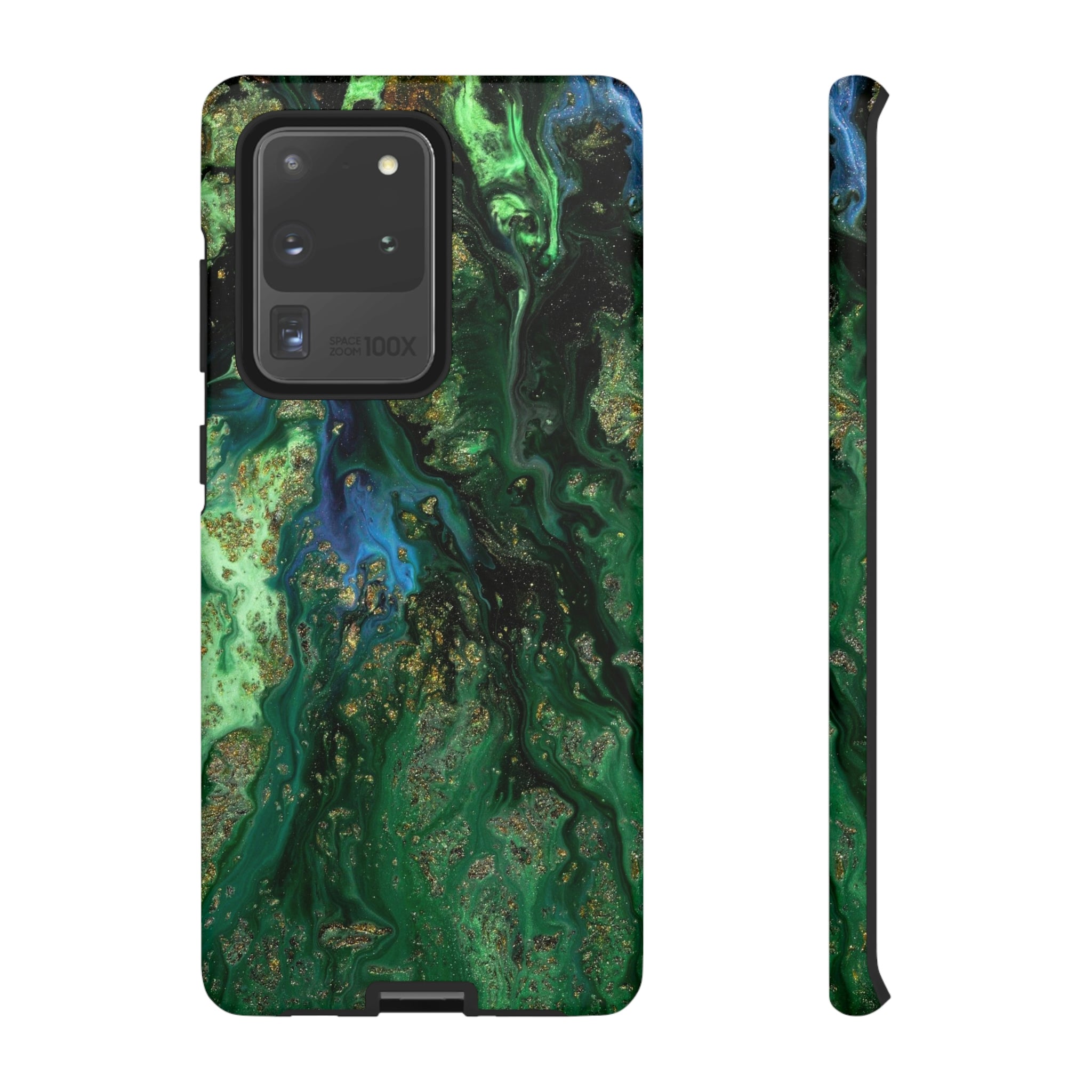 Green Liquid Marble Ink Art Android Case (Protective) Samsung Galaxy S20 Ultra Matte Phone Case