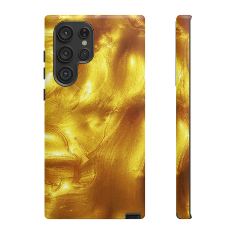 Liquid Gold Android Case (Protective) Samsung Galaxy S22 Ultra Matte Phone Case