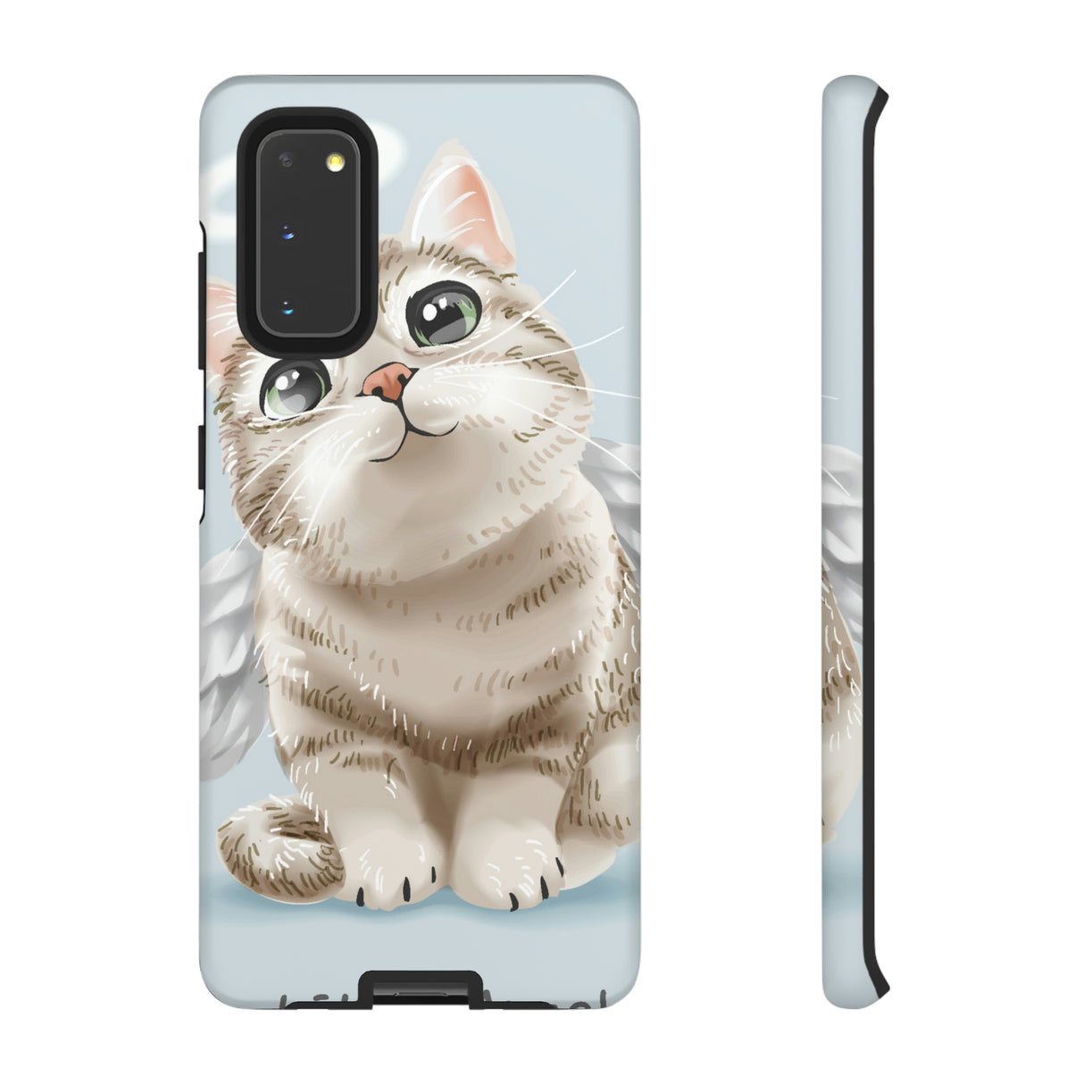 Cute Angel Cat Android Case (Protective) Samsung Galaxy S20 Matte Phone Case