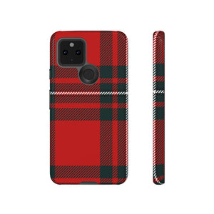 Plaid Pattern Red Android Case (Protective) Google Pixel 5 5G Glossy Phone Case