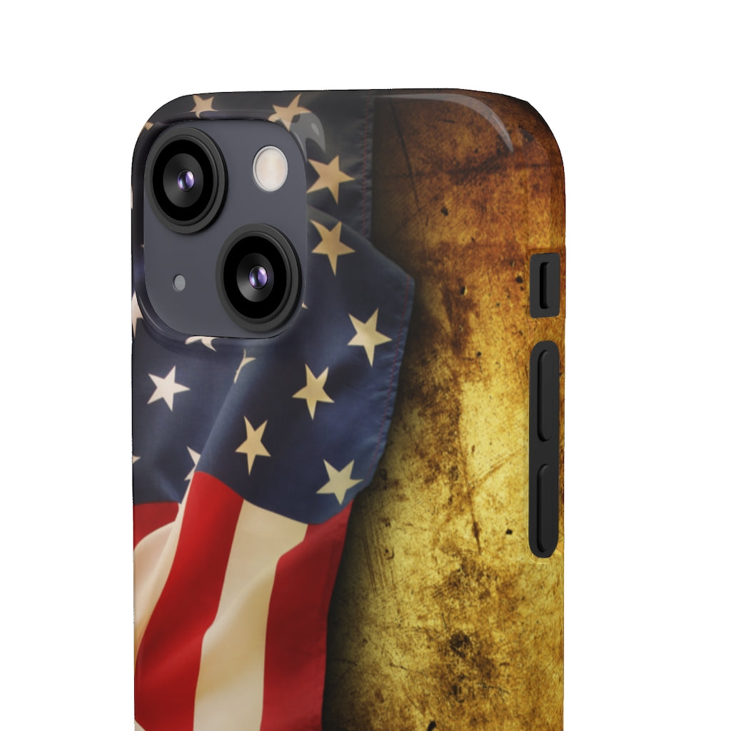 Close up of American flag Samsung/iPhone (Slim) iPhone 13 Mini Glossy Phone Case