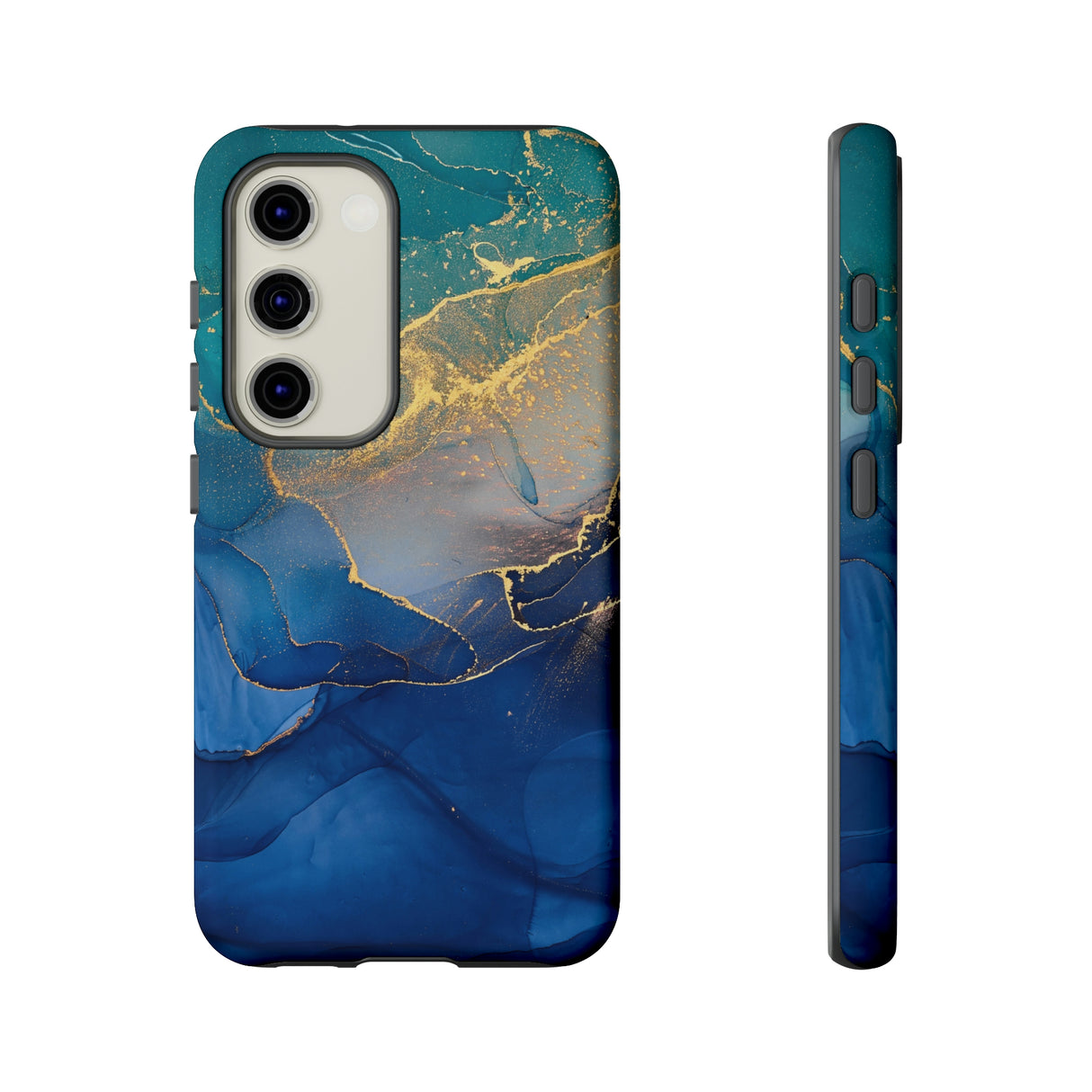 Blue Alcohol Ink Android Case (Protective) Samsung Galaxy S23 Matte Phone Case