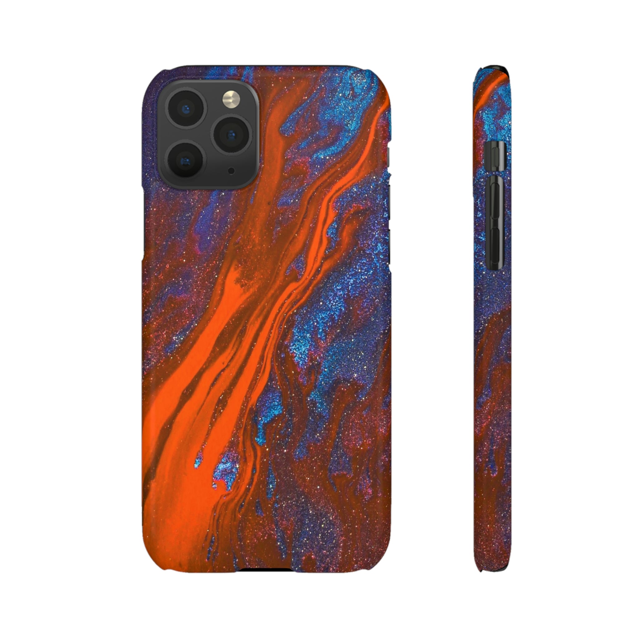 Orange Spikes Ink Art iPhone Case (Slim) iPhone 11 Pro Glossy Phone Case