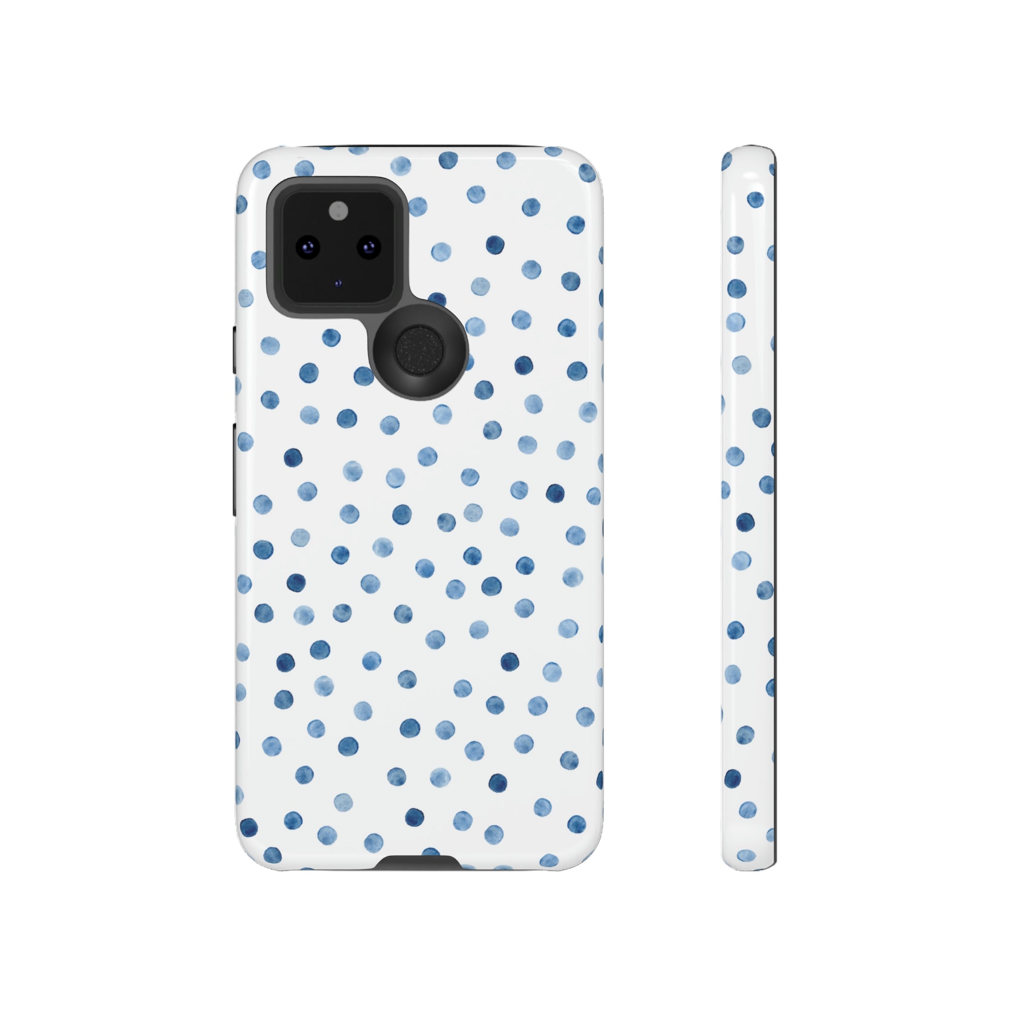 Blue Dots Pattern Android Case (Protective) Google Pixel 5 5G Glossy Phone Case