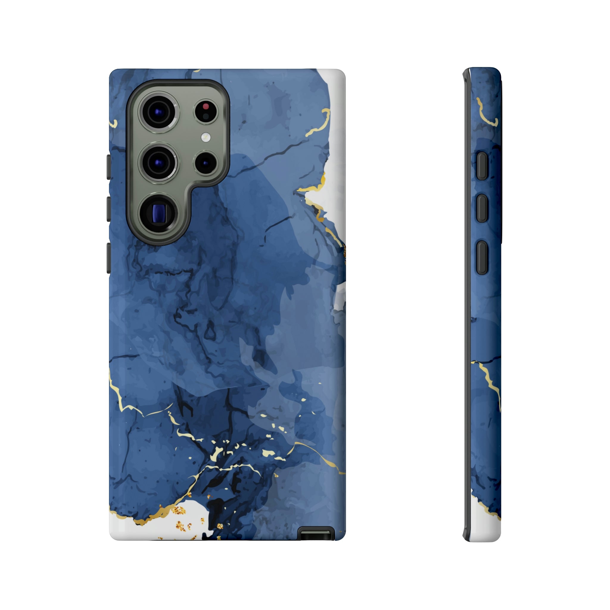 Classic Blue Watercolor Android Case (Protective) Samsung Galaxy S23 Ultra Glossy Phone Case