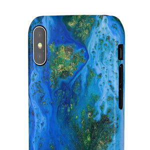 Blue Globe Ink Art iPhone Case (Slim) Phone Case