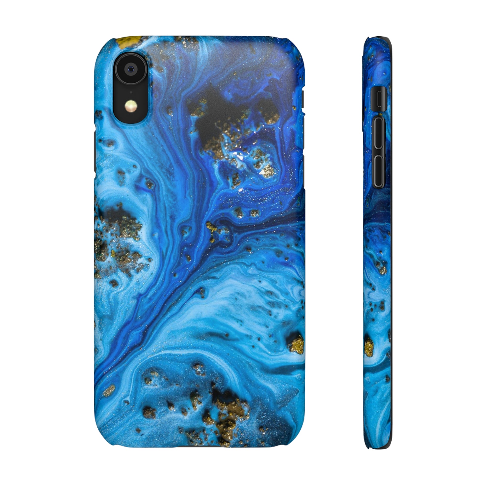 Blue Ice Melt Ink Art iPhone Case (Slim) iPhone XR Matte Phone Case