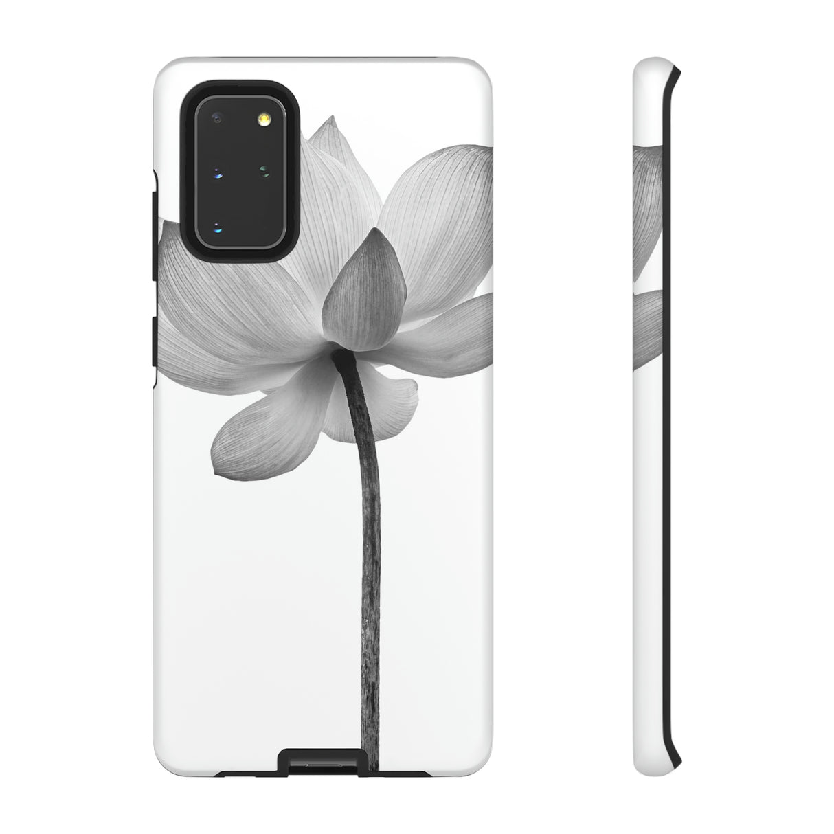 Black White Lotus Android Case (Protective) Samsung Galaxy S20+ Matte Phone Case