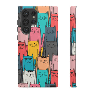 Colorful Cats Android Case (Protective) Samsung Galaxy S22 Ultra Matte Phone Case