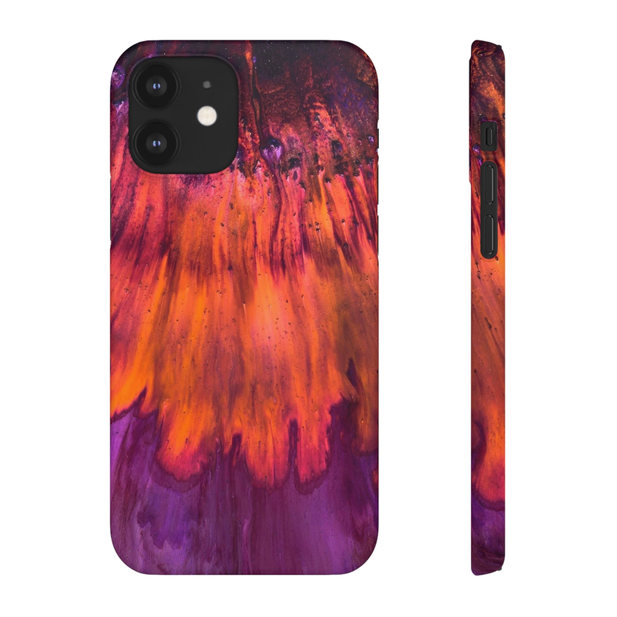 Orange Flow Ink Art iPhone Case (Slim) iPhone 12 Matte Phone Case