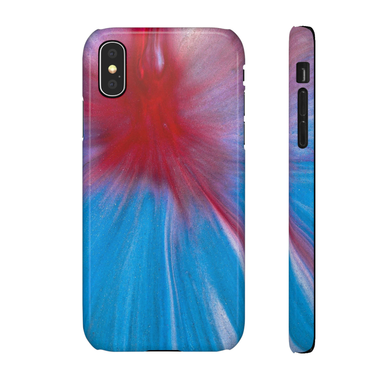 Red Warp Ink Art iPhone Case (Slim) iPhone X Glossy Phone Case