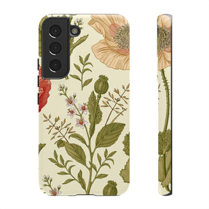 Poppy Red Vintage Flower Samsung Case (Protective) Samsung Galaxy S22 Matte Phone Case