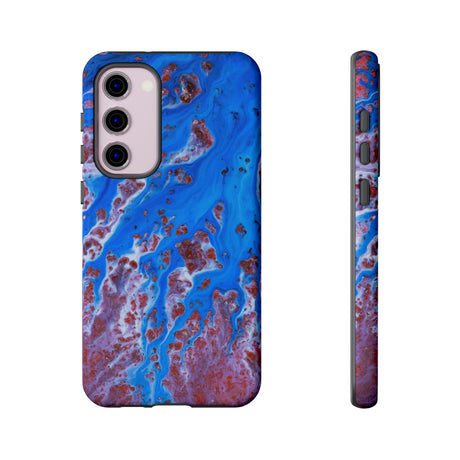 Bright Blue Ink Art Android Case (Protective) Samsung Galaxy S23 Plus Glossy Phone Case