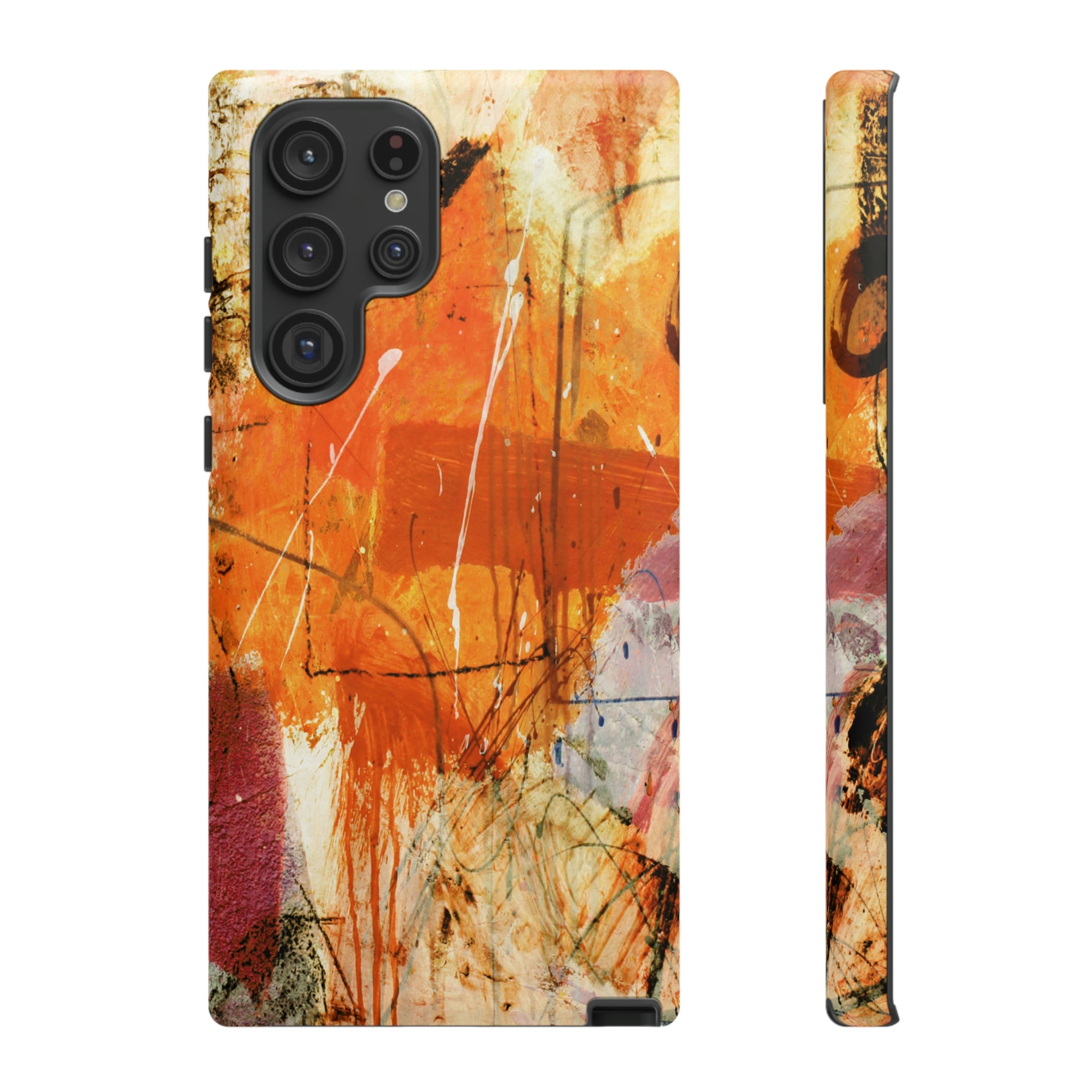 Abstract Orange Art Android Case (Protective) Samsung Galaxy S22 Ultra Matte Phone Case