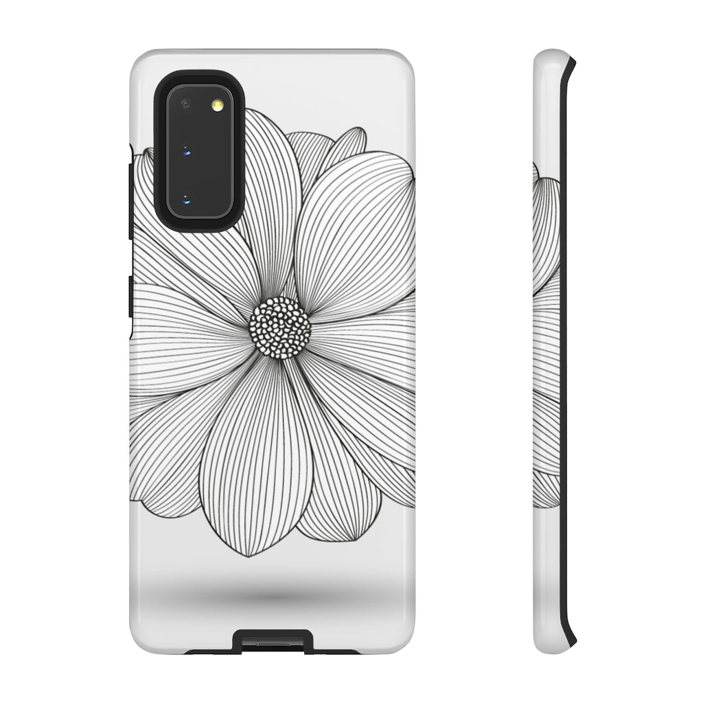 Black n White Dahlia Flower Samsung Case (Protective) Samsung Galaxy S20 Glossy Phone Case