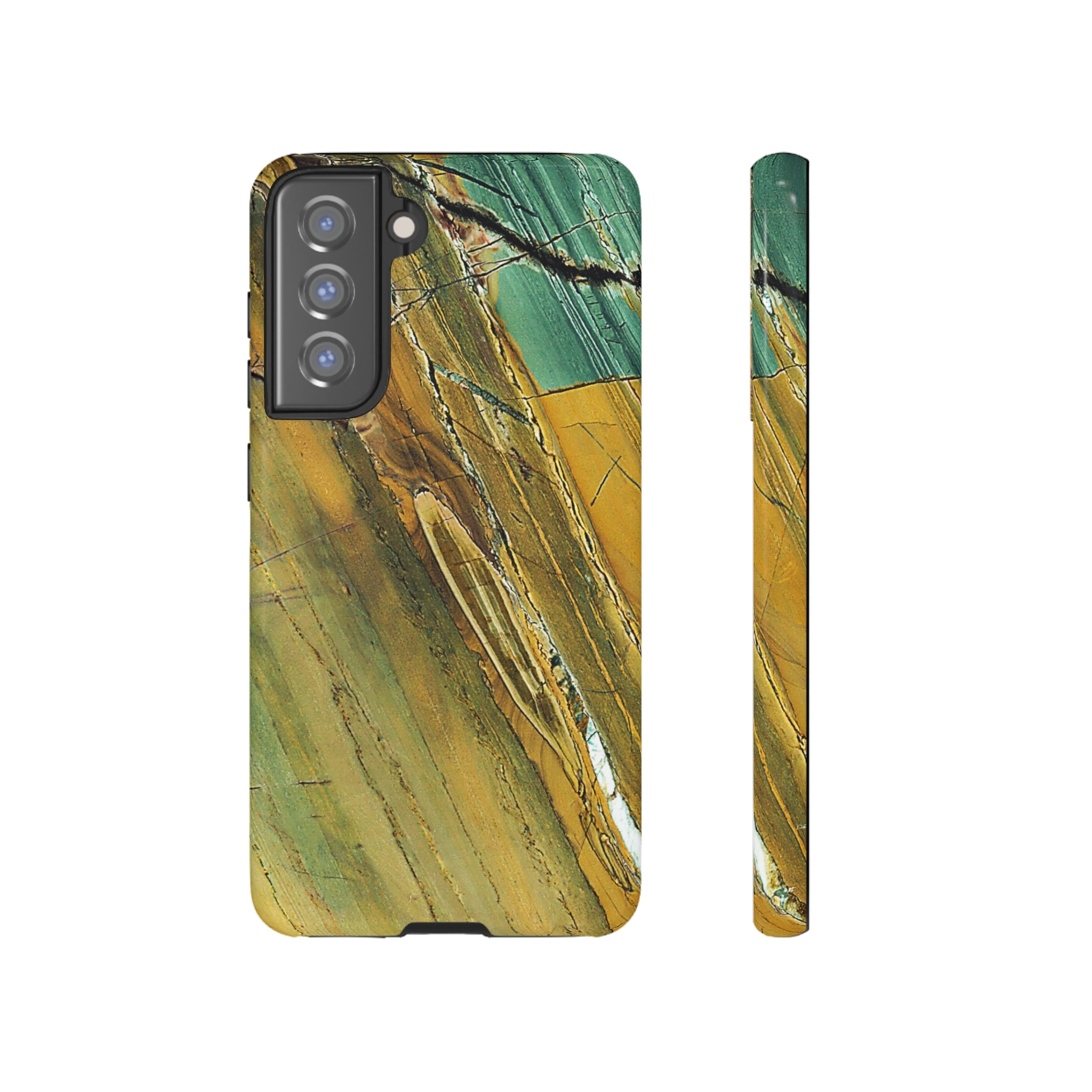 Cracked Yellow Android Case (Protective) Samsung Galaxy S21 FE Glossy Phone Case