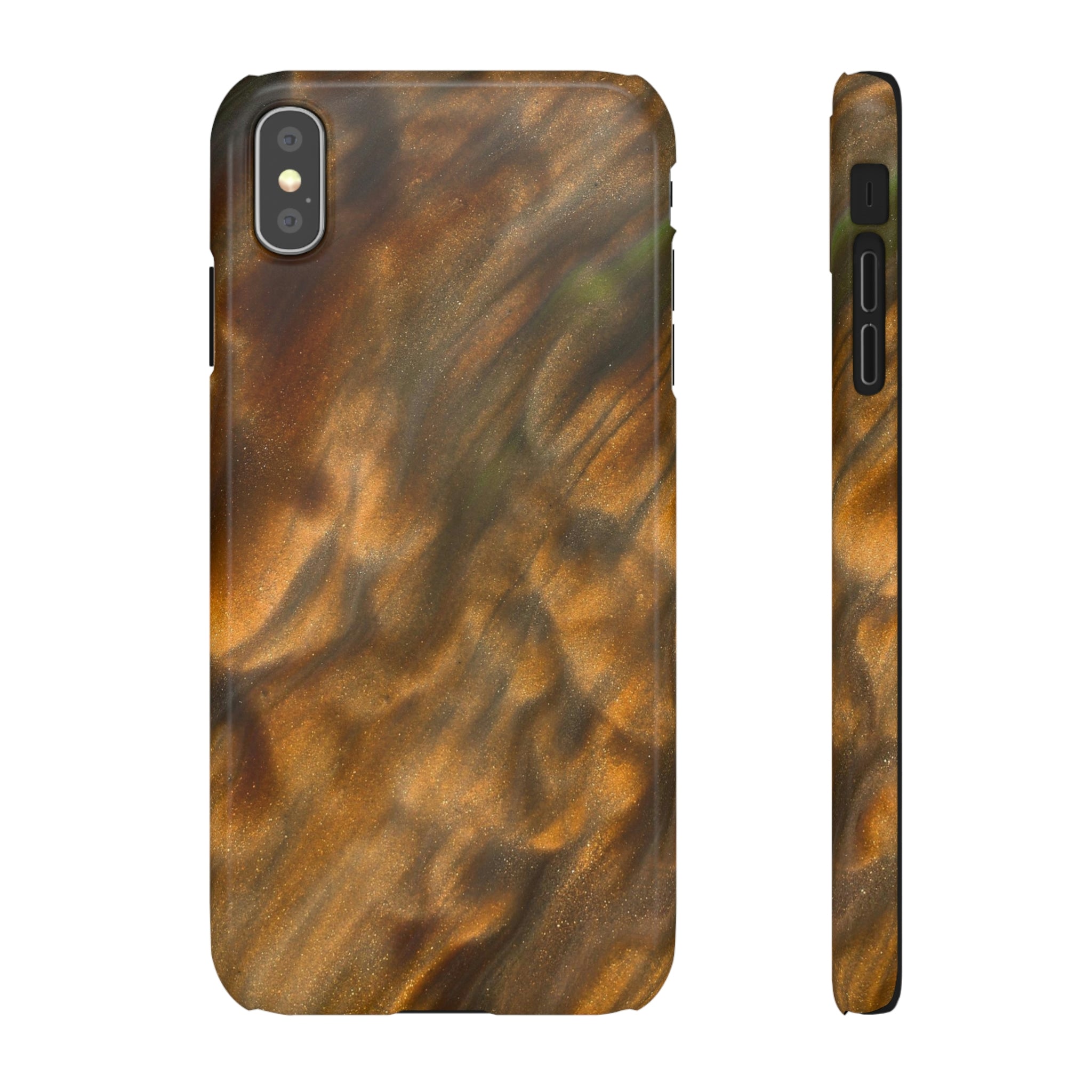 Gold Sand Ink Art iPhone Case (Slim) iPhone XS MAX Glossy Phone Case