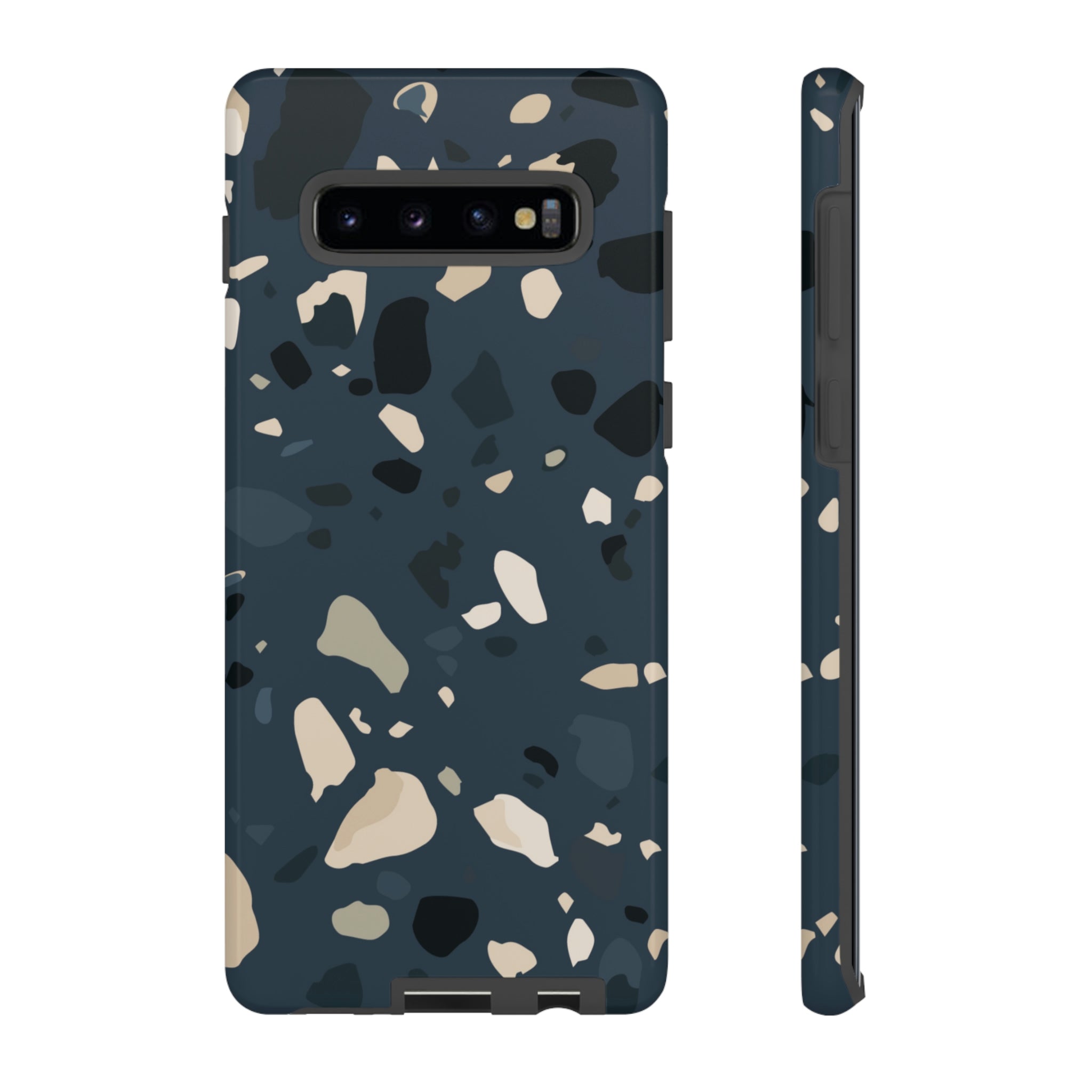 Dark Blue Terrazo Android Case (Protective) Samsung Galaxy S10 Plus Glossy Phone Case