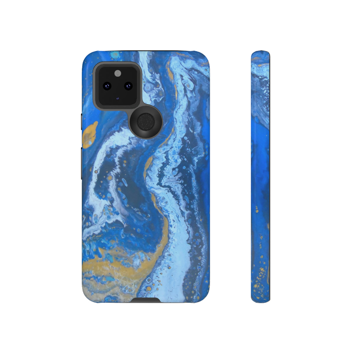 Acrylic Blue Gold Android Case (Protective) Google Pixel 5 5G Glossy Phone Case