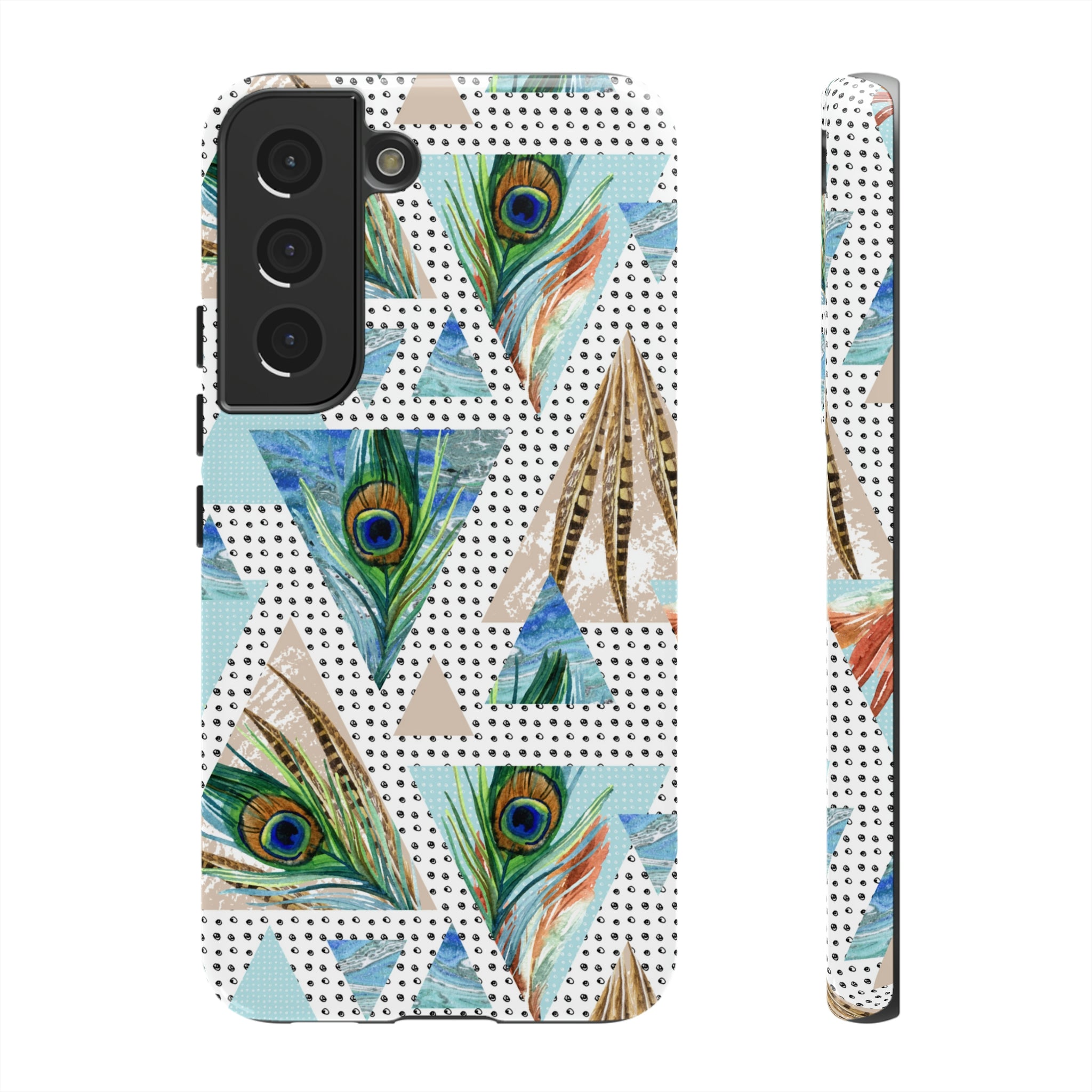 Peacock Feathers Android Case (Protective) Samsung Galaxy S22 Glossy Phone Case