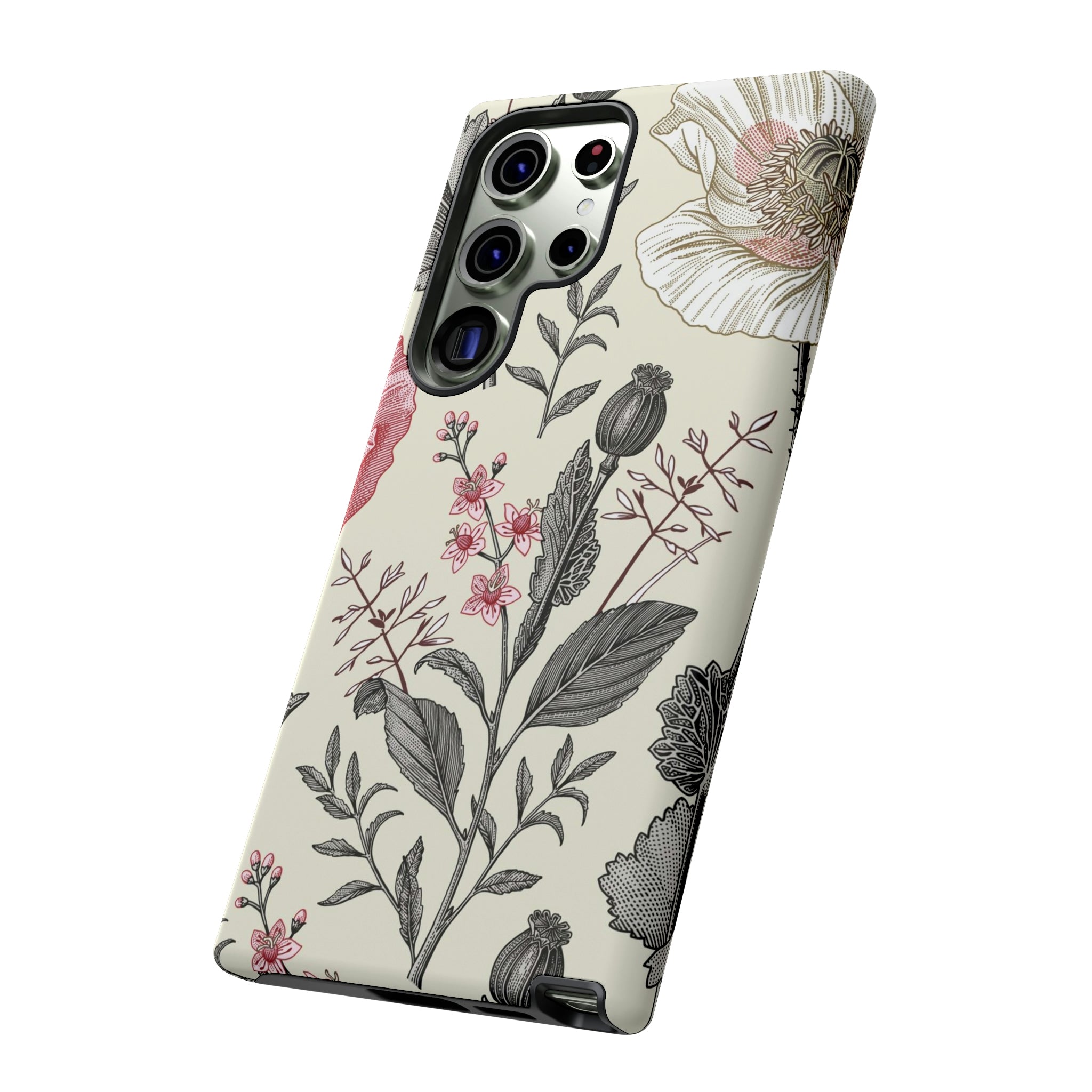 Poppy Pink Vintage Flower Samsung Case (Protective) Phone Case