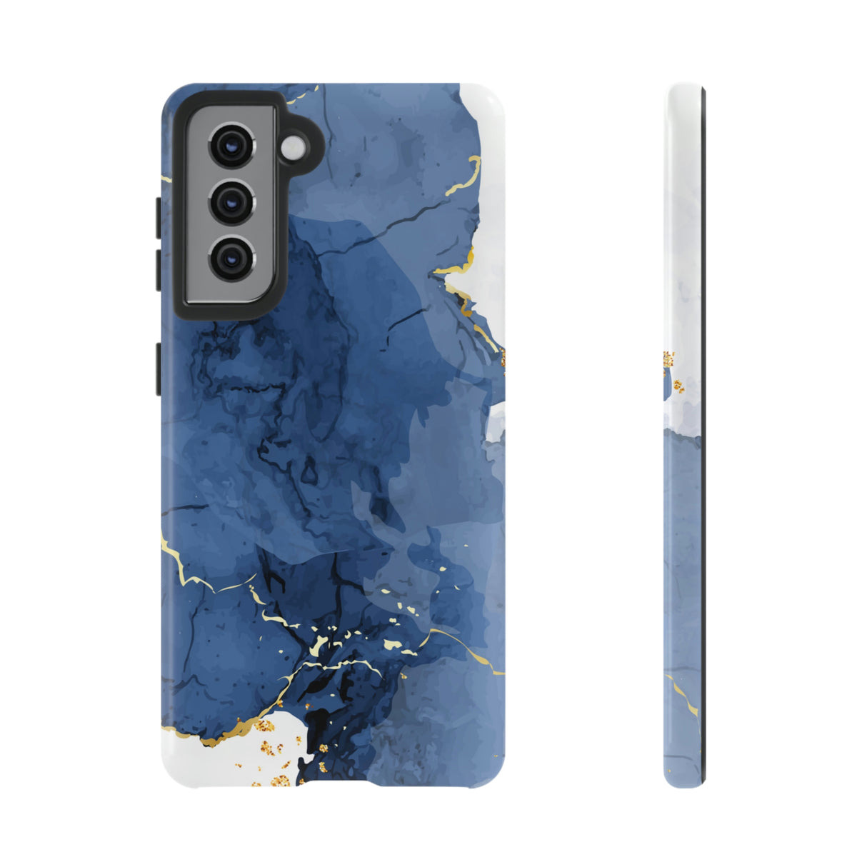 Classic Blue Watercolor Android Case (Protective) Samsung Galaxy S21 Glossy Phone Case