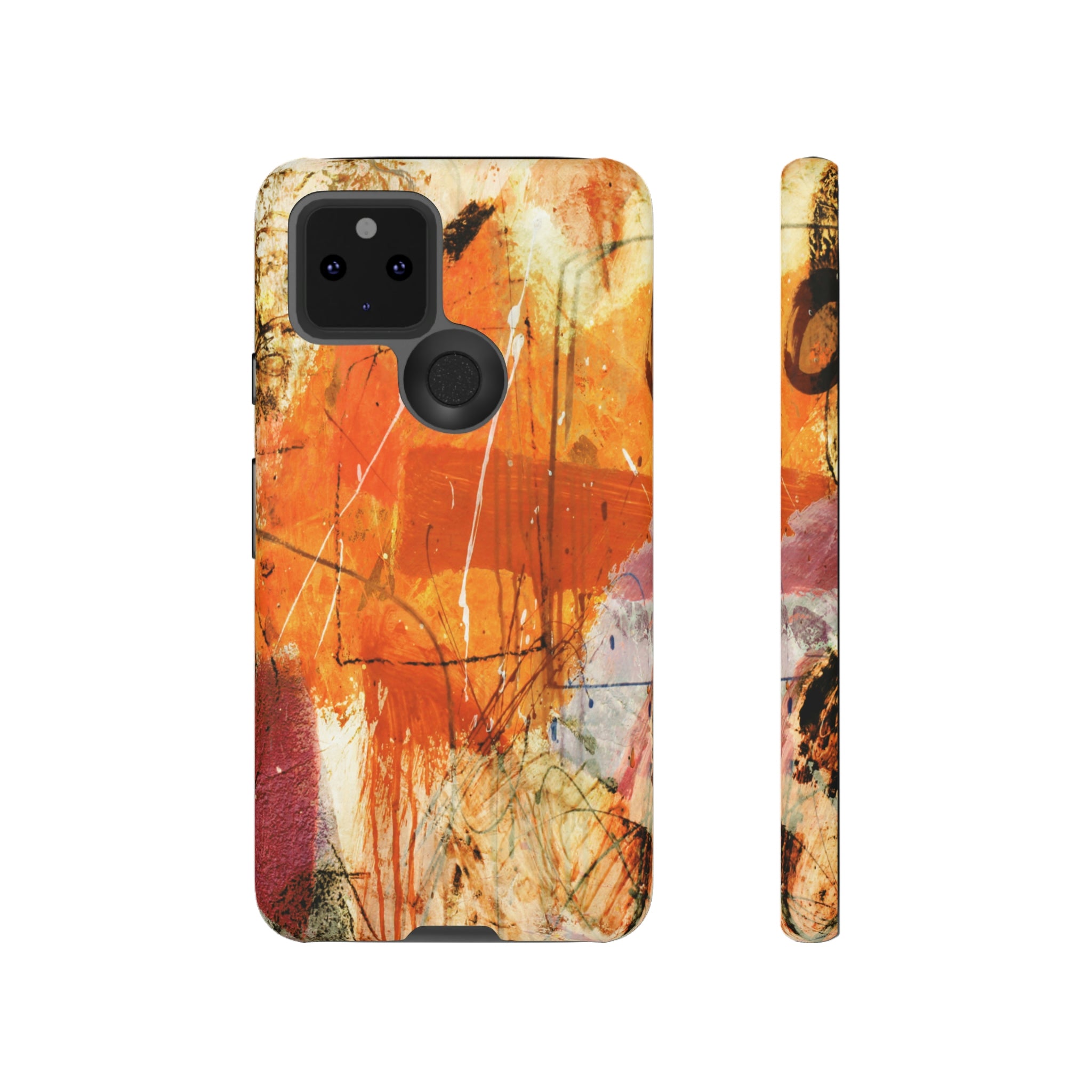 Abstract Orange Art Android Case (Protective) Google Pixel 5 5G Matte Phone Case