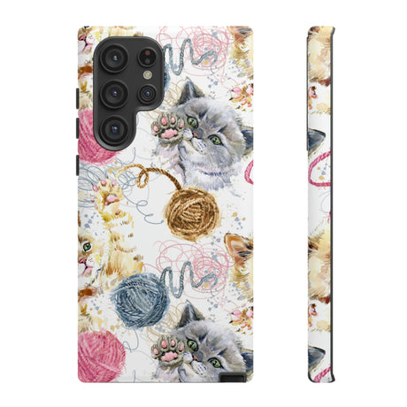 Cute Kitten Pattern Android Case (Protective) Samsung Galaxy S22 Ultra Matte Phone Case