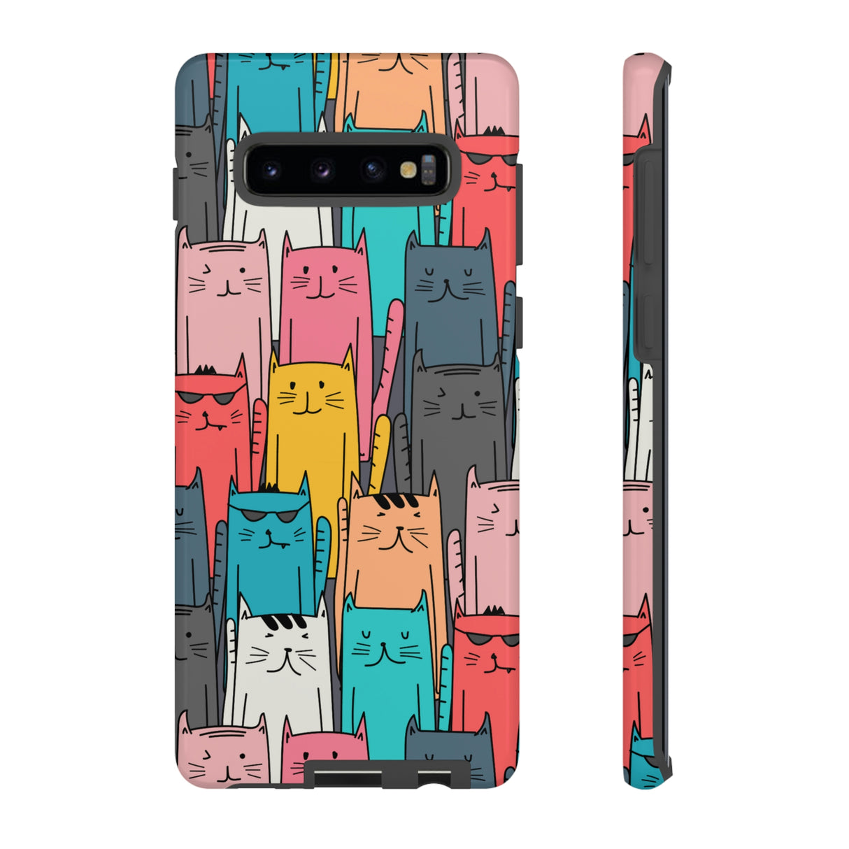 Colorful Cats Android Case (Protective) Samsung Galaxy S10 Plus Glossy Phone Case