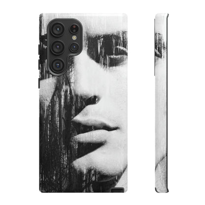 Black & White Pop Art Android Case (Protective) Samsung Galaxy S22 Ultra Glossy Phone Case