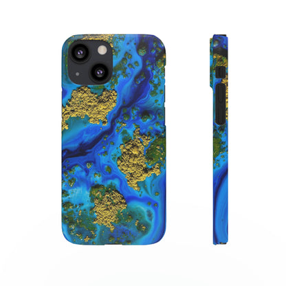 Blue Clear Ocean Ink Art iPhone Case (Slim) iPhone 13 Mini Matte Phone Case