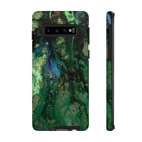 Green Liquid Marble Ink Art Android Case (Protective) Samsung Galaxy S10 Matte Phone Case