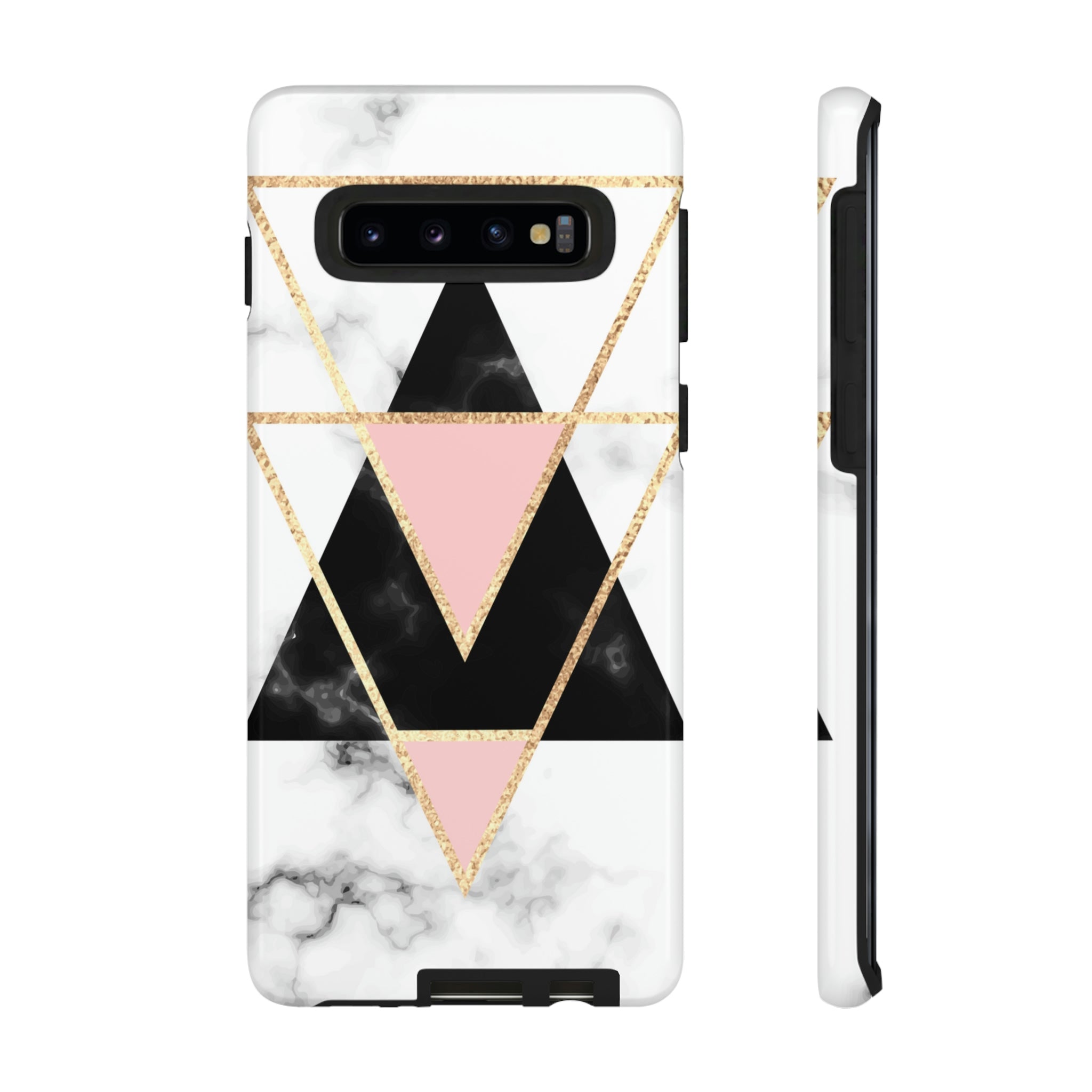 Marble Triangles Android Case (Protective) Samsung Galaxy S10 Glossy Phone Case