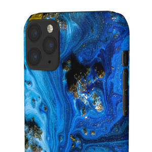 Blue Ice Melt Ink Art iPhone Case (Slim) Phone Case