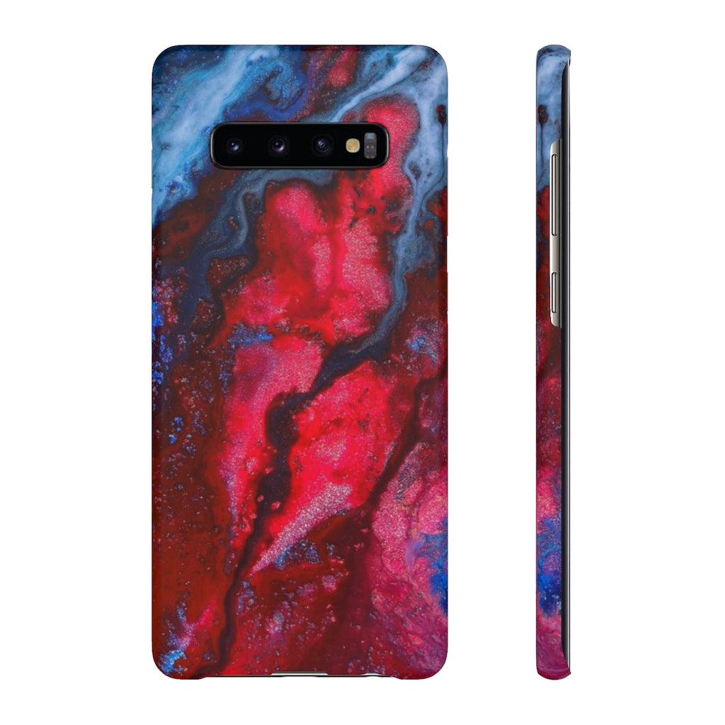 Neon Red Ink Art Android Case (Slim) Samsung Galaxy S10 Plus Matte Phone Case