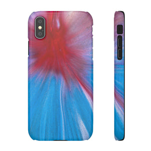 Red Warp Ink Art iPhone Case (Slim) iPhone XS Glossy Phone Case