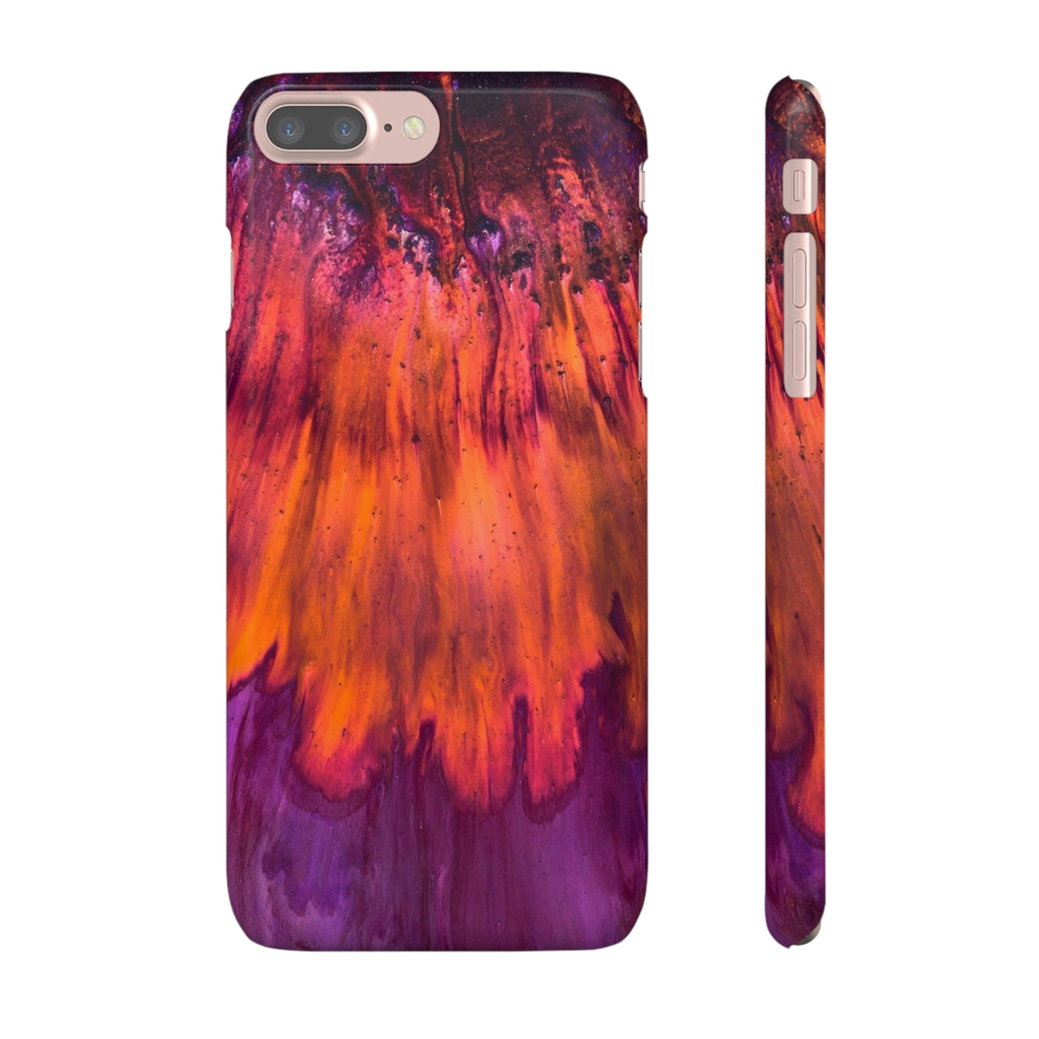 Orange Flow Ink Art iPhone Case (Slim) iPhone 7 Plus Glossy Phone Case