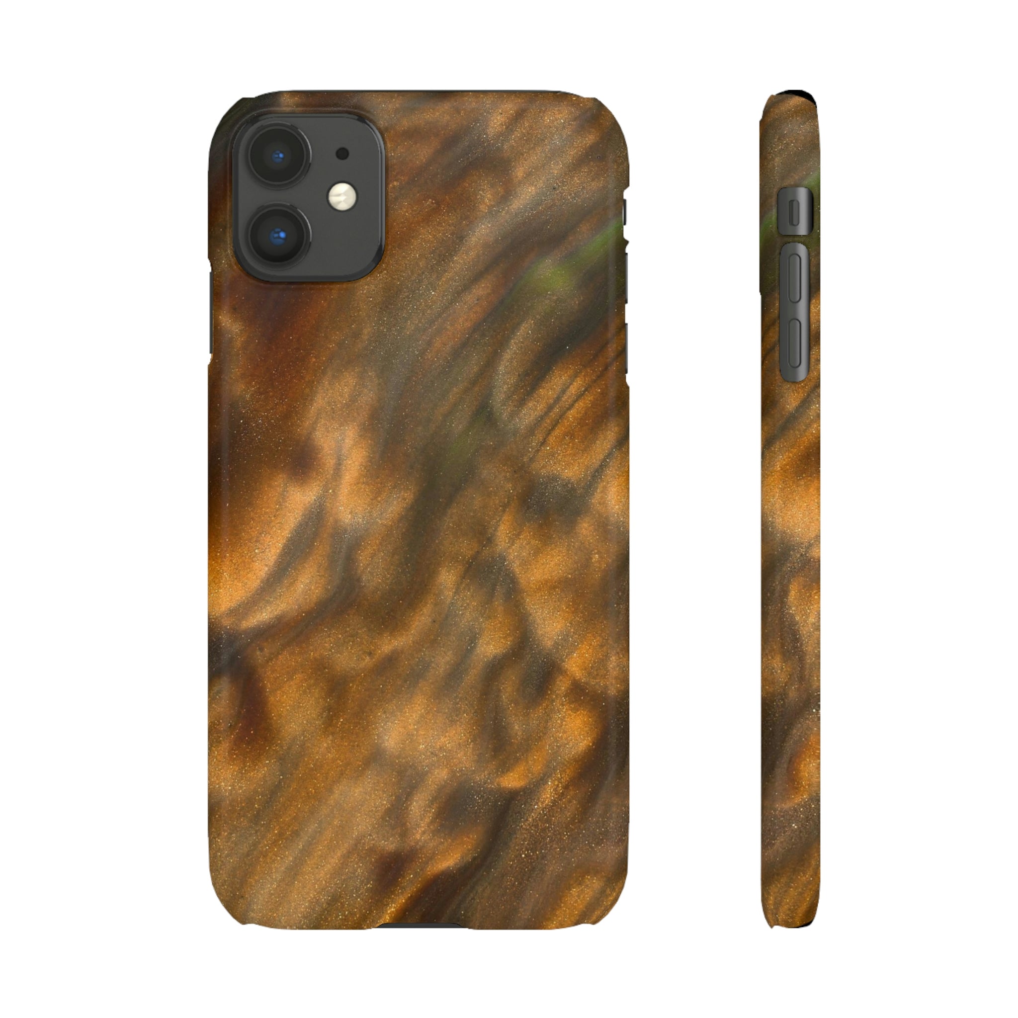 Gold Sand Ink Art iPhone Case (Slim) iPhone 11 Glossy Phone Case