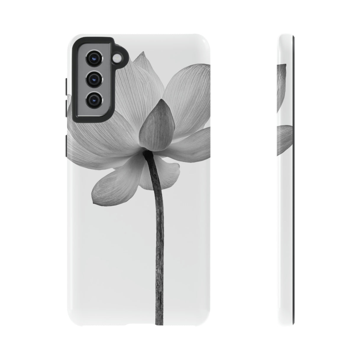 Black White Lotus Android Case (Protective) Samsung Galaxy S21 Plus Glossy Phone Case