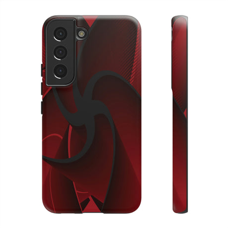 Red Liquid Spiral Android Case (Protective) Samsung Galaxy S22 Matte Phone Case