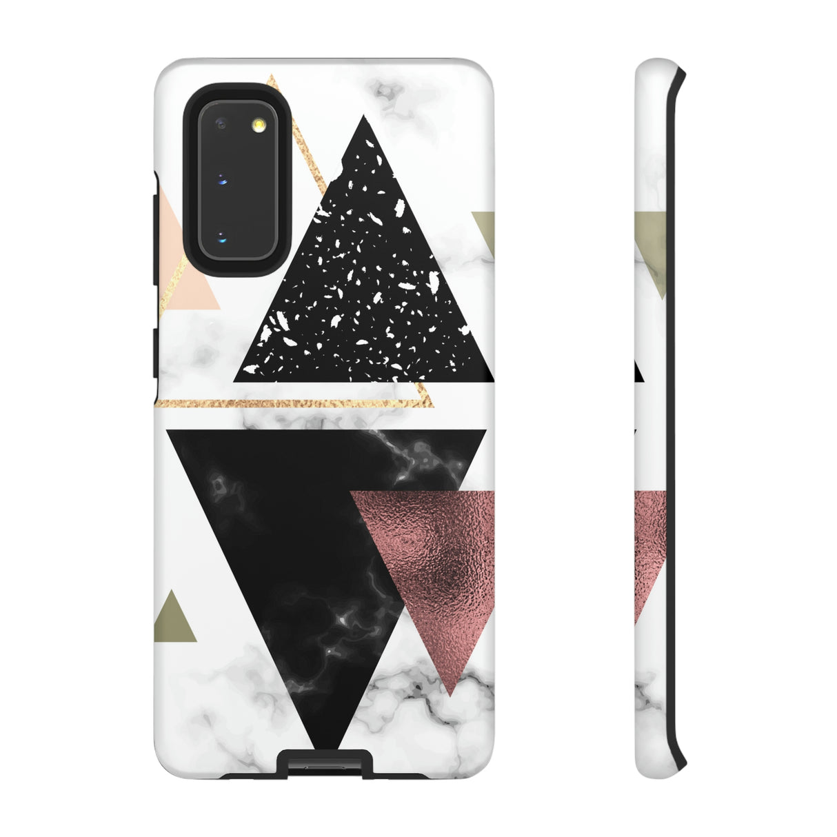 Rose Gold Triangles Android Case (Protective) Samsung Galaxy S20 Matte Phone Case