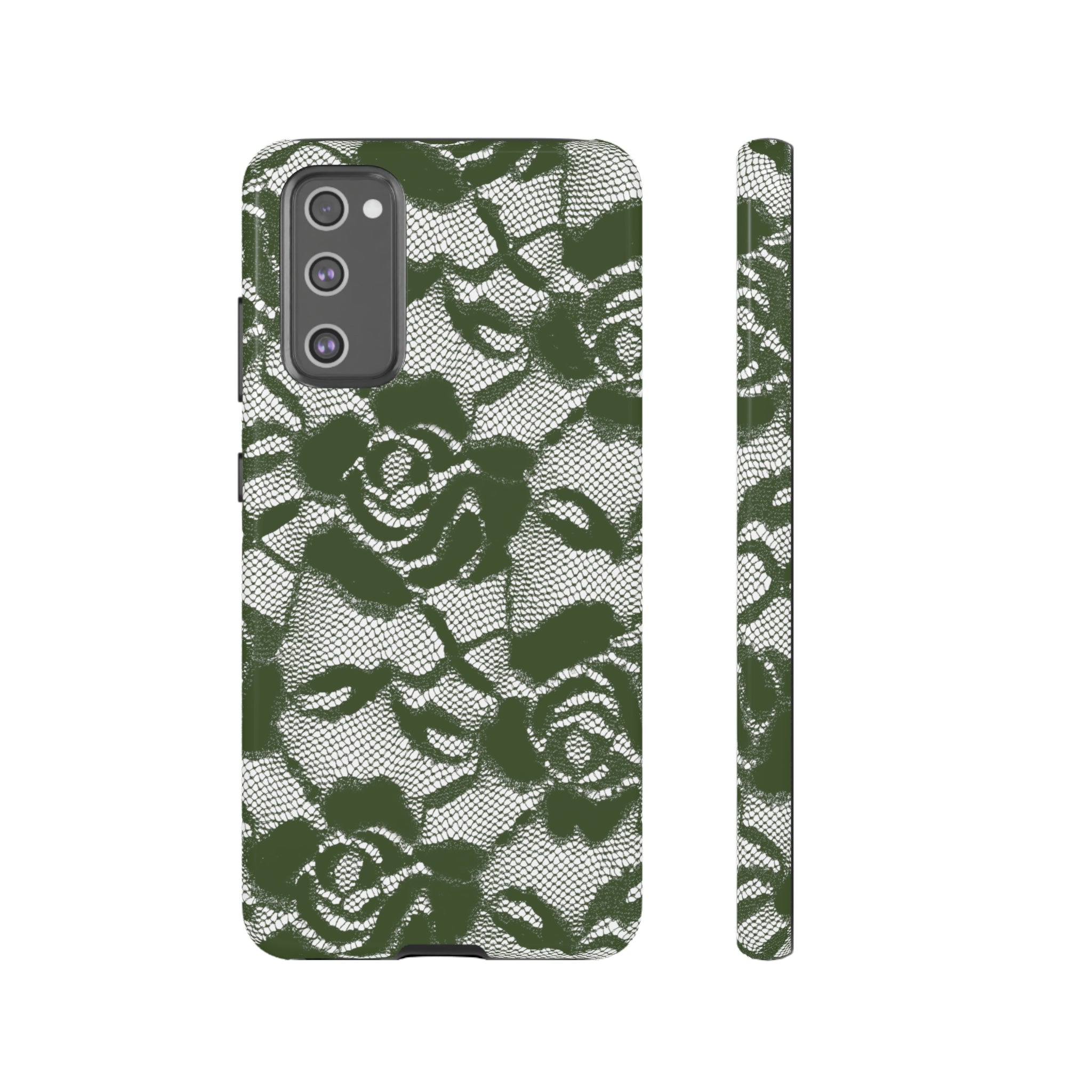 Green Rose Lace Gothic Flower Samsung Case (Protective) Samsung Galaxy S20 FE Glossy Phone Case