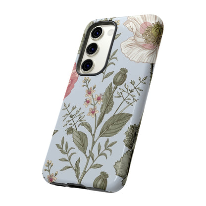 Poppy Blue Vintage Flower Samsung Case (Protective) Phone Case