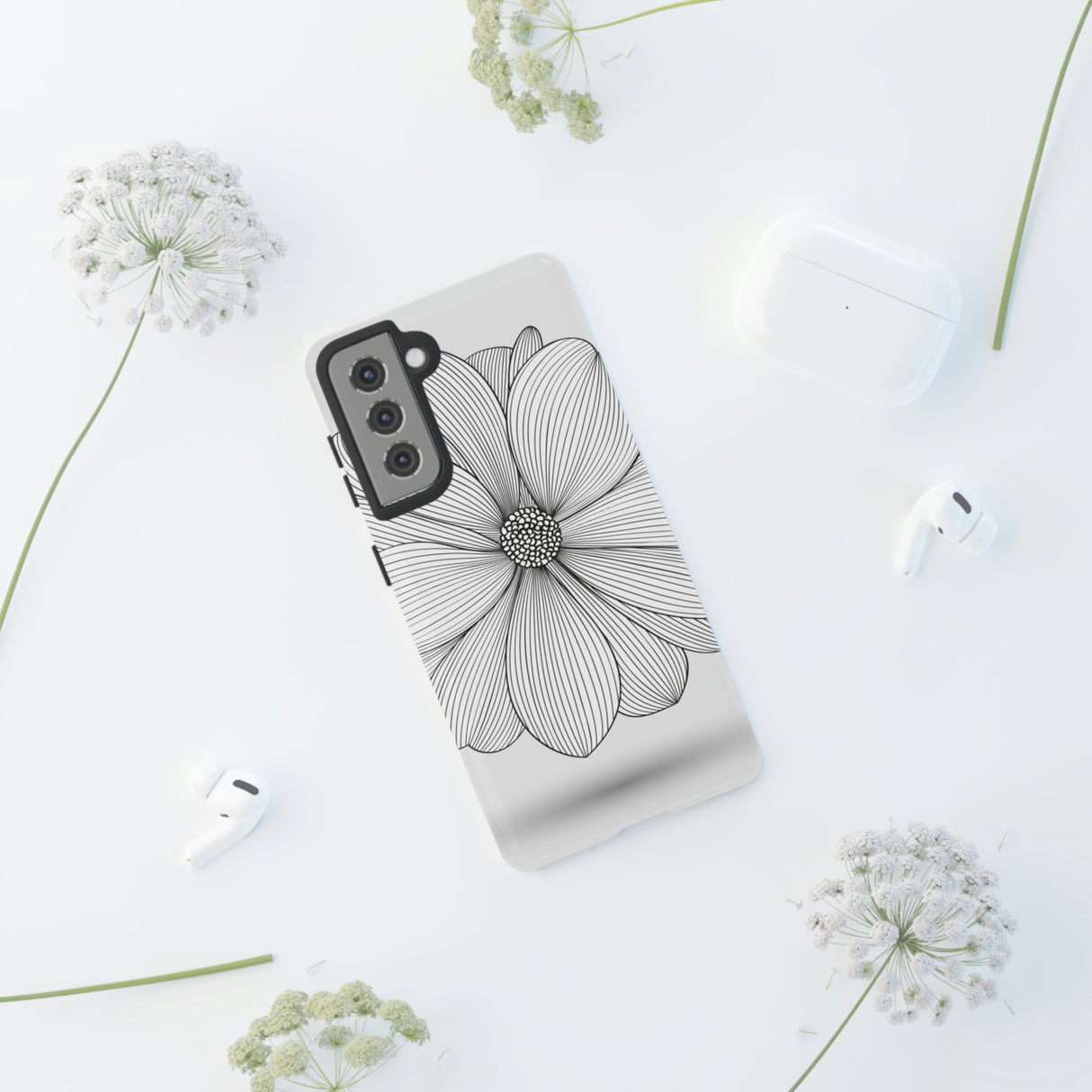 Black n White Dahlia Android Case (Protective) Phone Case