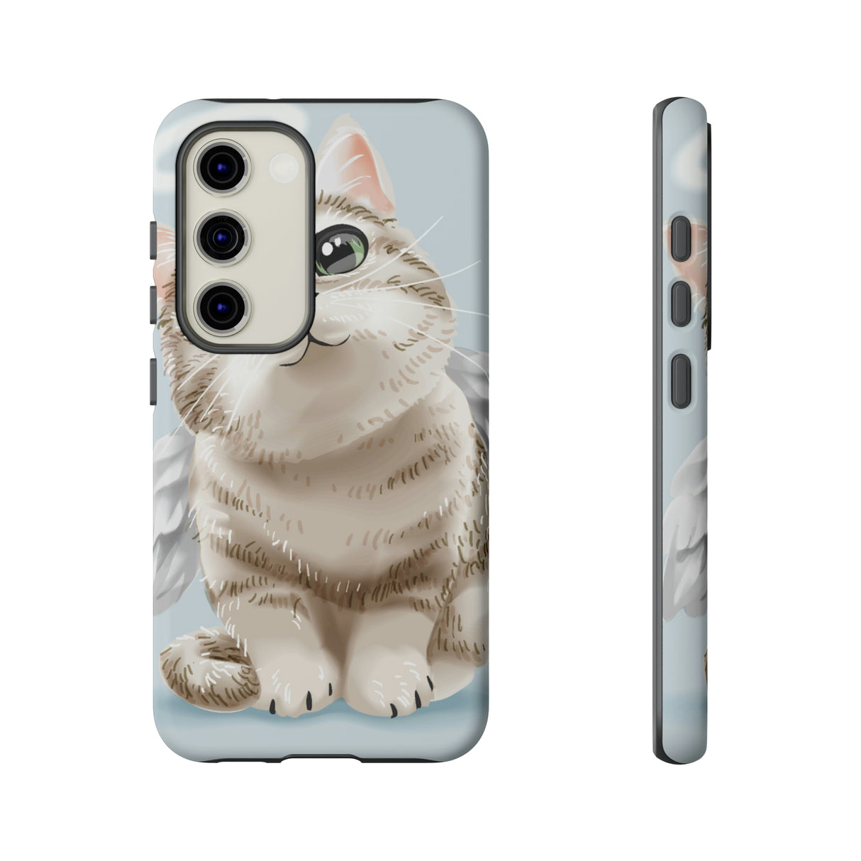 Cute Angel Cat Android Case (Protective) Samsung Galaxy S23 Matte Phone Case