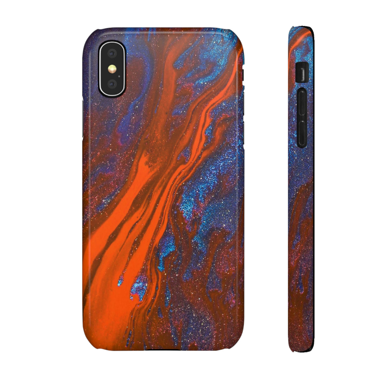 Orange Spikes Ink Art iPhone Case (Slim) iPhone X Glossy Phone Case