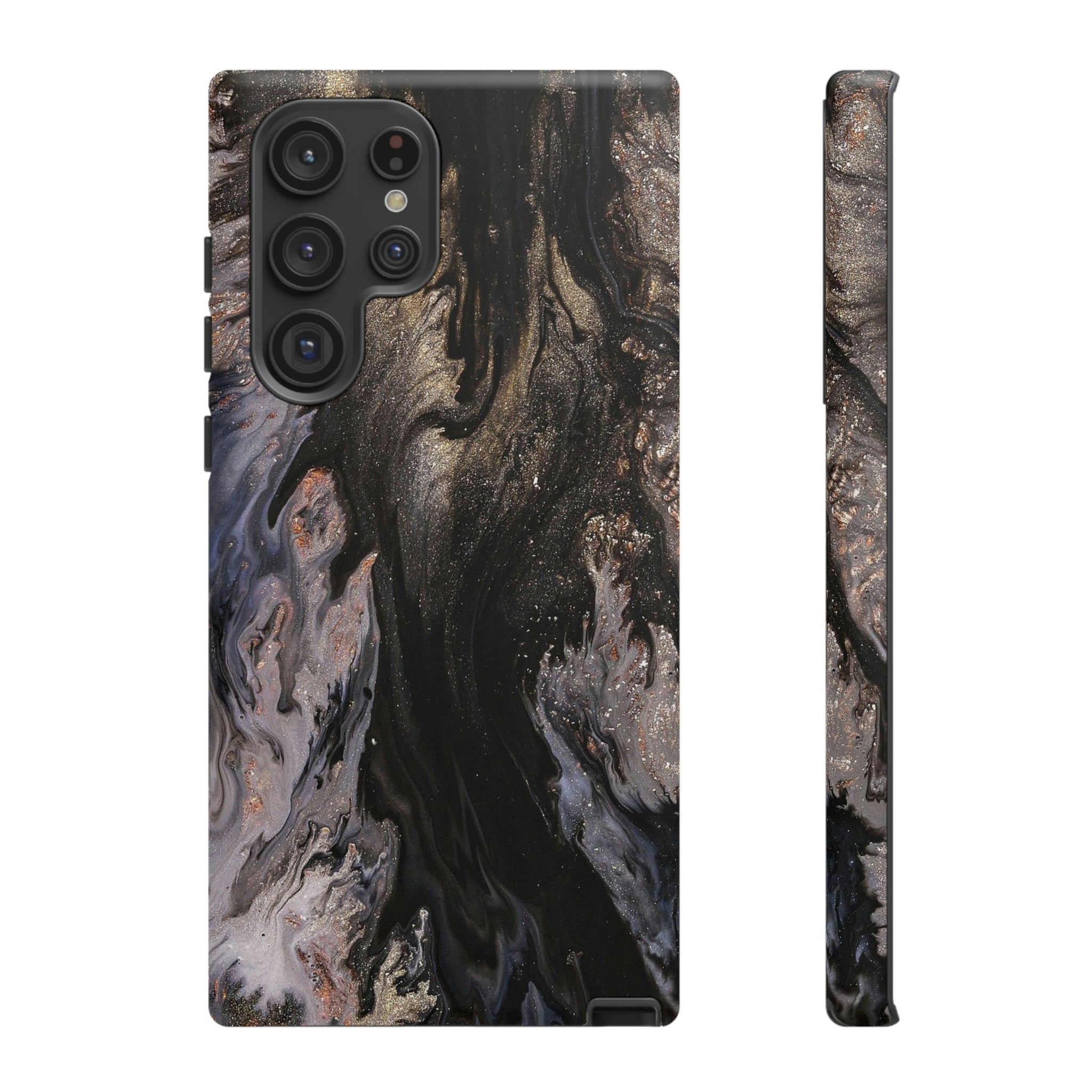 Dark Glitter Ink Art Android Case (Protective) Samsung Galaxy S22 Ultra Matte Phone Case