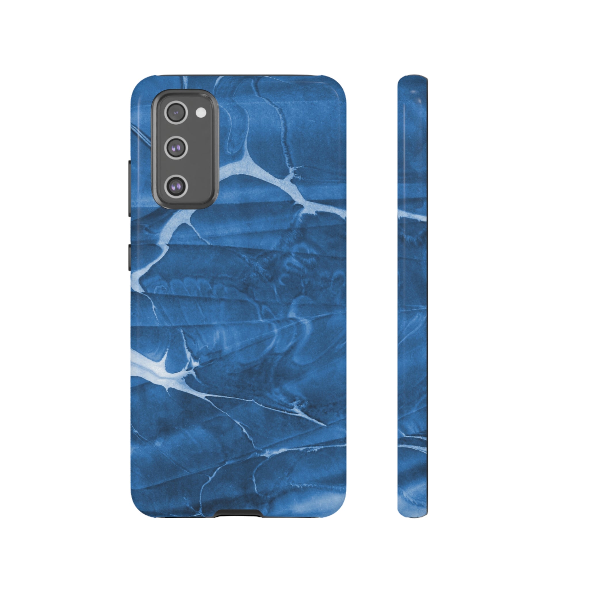 Ebru Blue Android Case (Protective) Samsung Galaxy S20 FE Glossy Phone Case