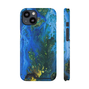 Blue Globe Ink Art iPhone Case (Card) iPhone 13 Glossy Without gift packaging Phone Case